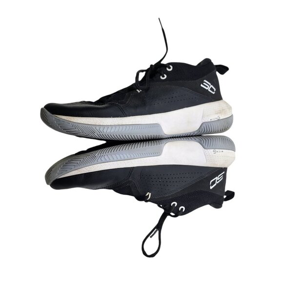 Under Armour Sc 3zer0 IV Basketball Shoes Unisex Mid-Top Black Youth Size 7 - Picture 7 of 11